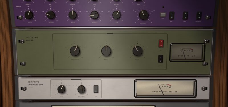 The FOOTSTEP RADAR unit in olive drab, with its STEP LIFT meter